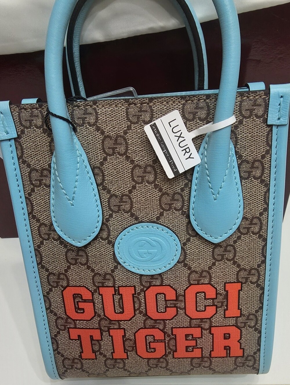 New Gucci Tiger GG Supreme Mini Tote Crossbody 2022